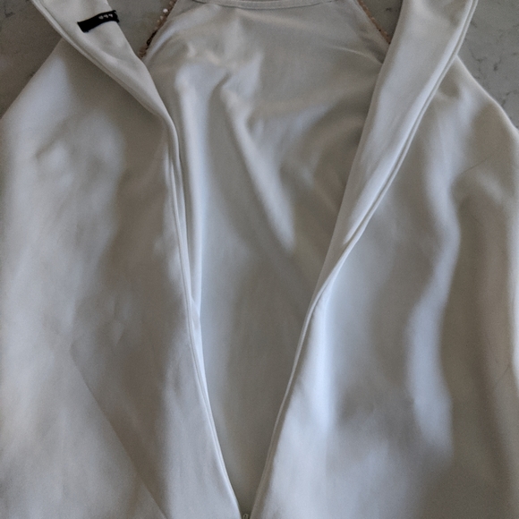 White Midi Dress Gold Sequin Detail - Picture 5 of 8